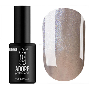 Hybrid nail polish with Cat Eye effect, sandy-beige Adore E-02 8ml