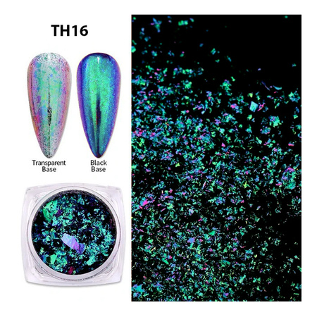 Радужные хлопья для дизайна ногтей Юки Хамелеон TH16