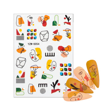 Self-adhesive nail stickers Face YZW-S054