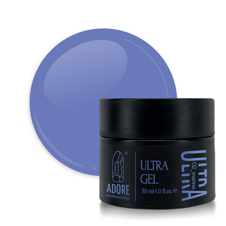 Colored nail modeling gel ADORE Ultra Gel №02 – blue 30 ml