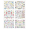 Water stickers for manicure, nail art, unicorns, BN-1063, sheet of 6 pcs