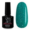 Gel polish bottle green with shiny blue particles Haruyama 025 8ml 