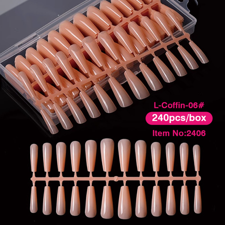 Gel tips for nail extension Ballerina Nude 240 pcs