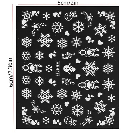 Nail stickers self-adhesive Christmas winter white snowflakes XH-29