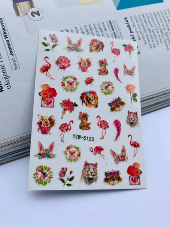 Self-adhesive nail stickers flamingo YZW-S123