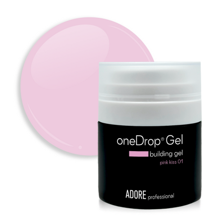 Adore One Drop Gel No.01 Pink Kiss - nail extension gel, 30 g