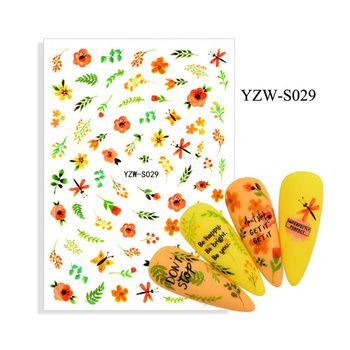 Self-adhesive nail stickers Autumn flowers YZW-S029