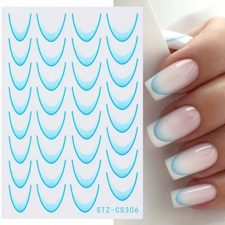 Nail Stickers HIT OF THE SEASON! Gradient French Ombre STZ-CS306 blue