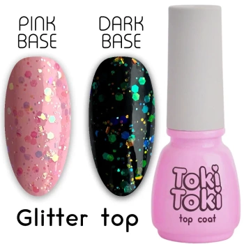 Toki Toki Glitter Top топове покриття ефектом «конфеті», 5 ml