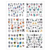 Water stickers for manicure, nail art, geometric, BN-1615, sheet of 6 pcs