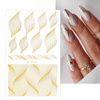 Nail stickers 3D self-adhesive gold waves abstract FL2023