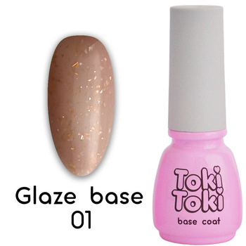 Hybrid base Toki-Toki Glaze Base GL01 beige with foil flakes 5 ml