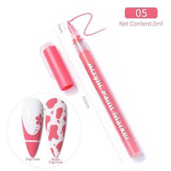 Akrylowу pisak / marker / długopis do zdobień paznokci Różowy 0,7mm