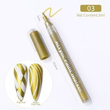 Akrylowу pisak / marker / długopis do zdobień paznokci Złoty 0,7mm