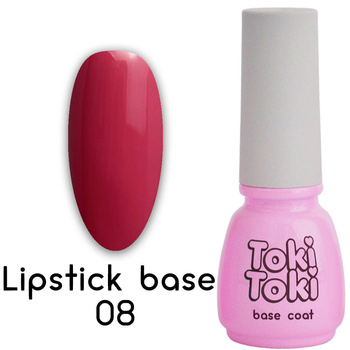 Baza hybrydowa kolorowa Toki Toki Lipstick LB08 czerwona truskawka 5ml