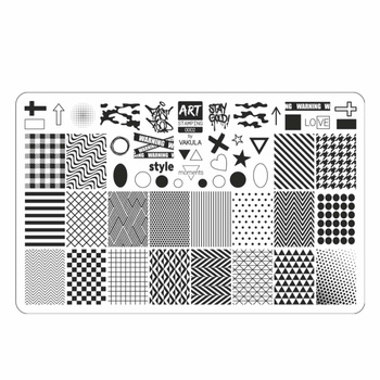 Blaszka płytka do stempli zdobienia paznokci stamping plate 02 Geometria