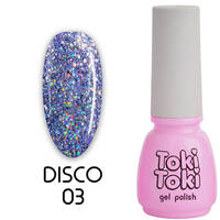 Lakier hybrydowy  Toki-Toki Disco 03 fioletowy z brokatem 5ml