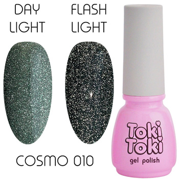 Lakier hybrydowy odblaskowy Toki-Toki Cosmo 10 zielony 5ml