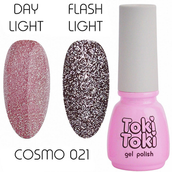 Lakier hybrydowy odblaskowy Toki-Toki Cosmo 21 różowy 5ml