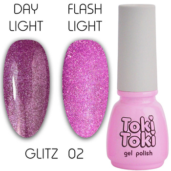 Lakier hybrydowy odblaskowy Toki-Toki Glitz GZ02 jasny fioletowy 5ml