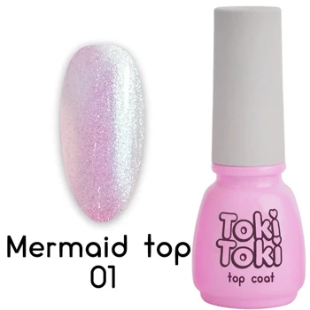 Top hybrydowy Toki Toki Mermaid No Wipe 01 perłowy róż z drobinkami 5ml