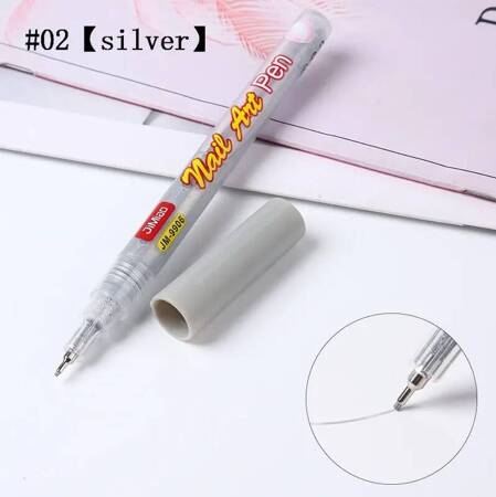 Akrylowу pisak | marker | długopis do zdobień paznokci Srebrny 0,5mm