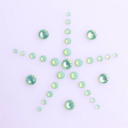 Cyrkonie do zdobienia paznokci OPAL Green zestaw mix rozmiarów 1,4-4,6mm 