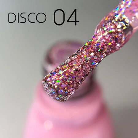 Lakier hybrydowy  Toki-Toki Disco 04 różowy z brokatem 5ml