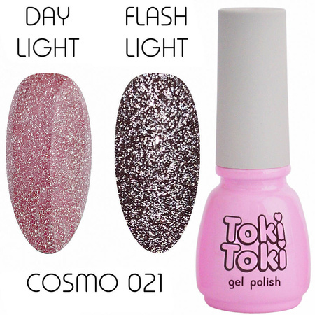 Lakier hybrydowy odblaskowy Toki-Toki Cosmo 21 różowy 5ml