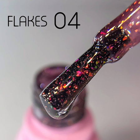 Lakier hybrydowy odblaskowy Toki-Toki Flakes 04 różowy 5ml