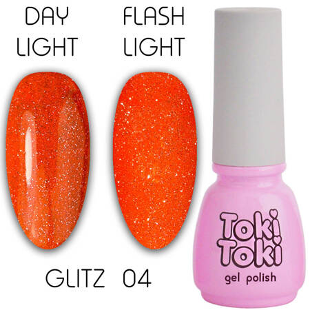 Lakier hybrydowy odblaskowy Toki-Toki Glitz GZ04 pomarańczowy 5ml