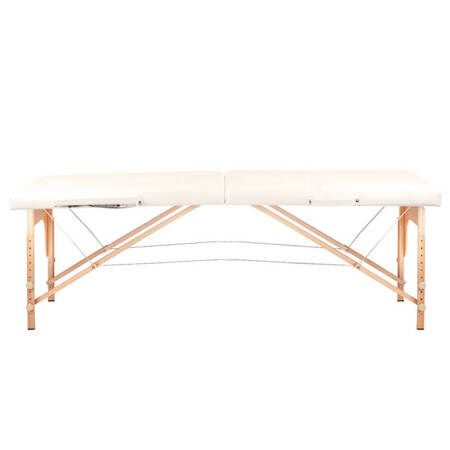 Stół składany do masażu drewniany Komfort Activ Fizjo 2 segmentowe cream