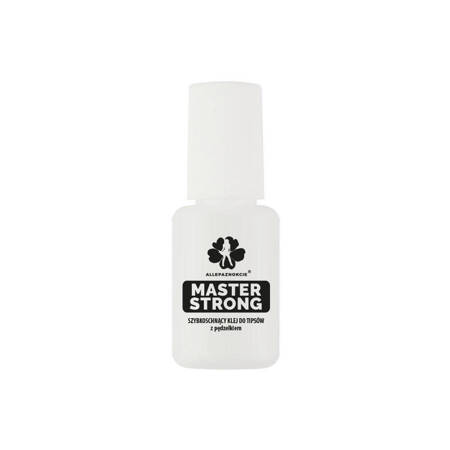 Szybkoschnący MOCNY klej do tipsów z pędzelkiem Master Strong Nail Glue 10g