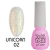 Lakier hybrydowy Toki-Toki Unicorn UN02 mleczny z brokatem 5ml