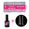 Zestaw Tipsy przezroczyste XXL Arch Coffin  240 szt + Gel klej ADORE 15ml 