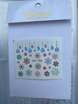 Наклейки Рождественские для дизайна ногтей самоклеящиеся снег STZ-784  