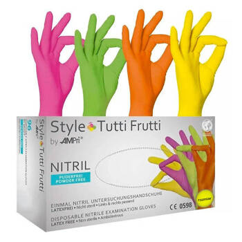 Перчатки нитриловые беспудровые TUTTI FRUTTI M