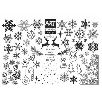 Пластина для стемпинга Art stamping plate by Vakula Nails winter C026