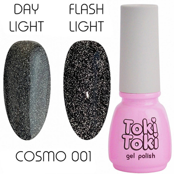 Светоотражающий гель-лак для ногтей Toki Toki Cosmo 01 черный 5ml