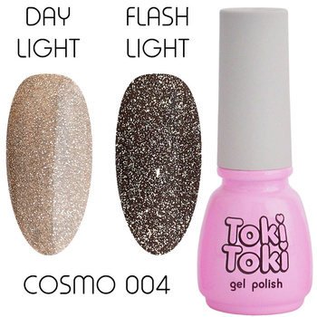 Светоотражающий гель-лак для ногтей Toki Toki Cosmo 04 бежевый 5ml