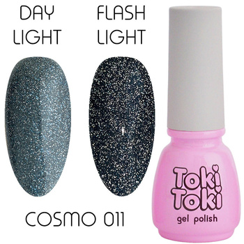 Светоотражающий гель-лак для ногтей Toki Toki Cosmo 11 сине-зеленый 5ml