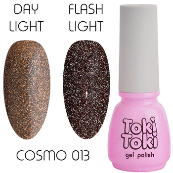 Светоотражающий гель-лак для ногтей Toki Toki Cosmo 13 оранжевый 5ml