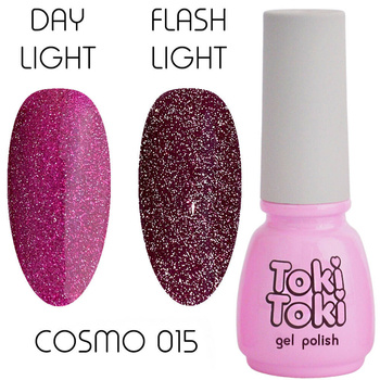 Светоотражающий гель-лак для ногтей Toki Toki Cosmo 15 малинoвый 5ml