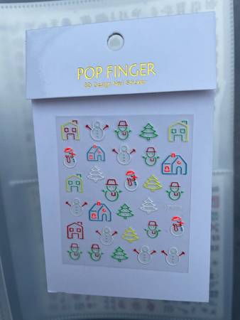 Наклейки Рождественские для дизайна ногтей самоклеящиеся дом J4006 