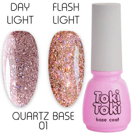 Светоотражающая база с эффектом Flash Toki Toki Quartz Base 01 розовая 5ml