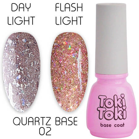 Светоотражающая база с эффектом Flash Toki Toki Quartz Base 02 бежевая 5ml