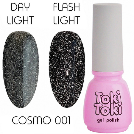 Светоотражающий гель-лак для ногтей Toki Toki Cosmo 01 черный 5ml