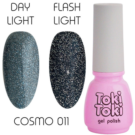 Светоотражающий гель-лак для ногтей Toki Toki Cosmo 11 сине-зеленый 5ml