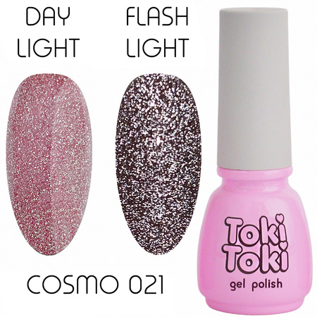 Светоотражающий гель-лак для ногтей Toki Toki Cosmo 21 розовый 5ml