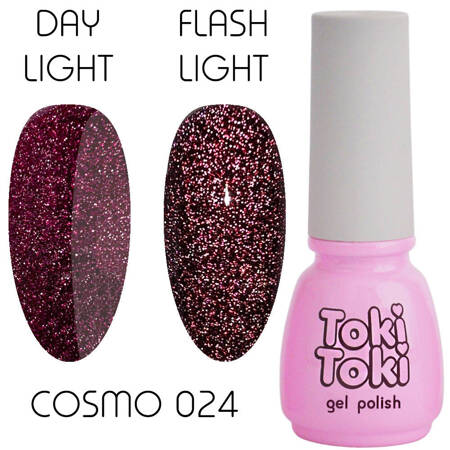 Светоотражающий гель-лак для ногтей Toki Toki Cosmo 24 бордовый 5ml